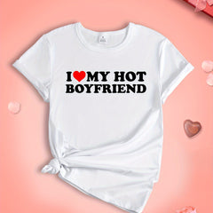 Hot Boyfriend Love Letter Graphic Sports T-shirt