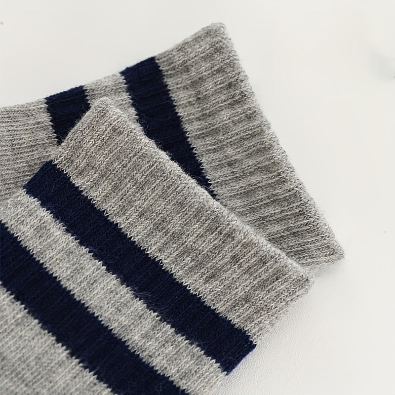 5pairs Kids Striped Breathable Soft Comfy Socks for Spring Summer