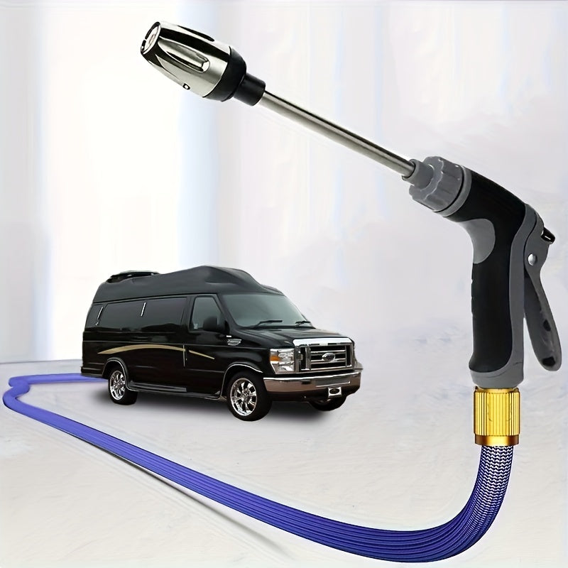 High Pressure Car Wash Water Gun Long Rod Garden Hose Nozzle