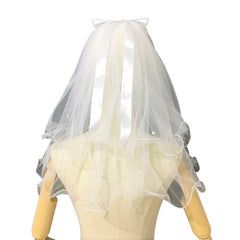 Bride's Pearl Bow Veil Head Jewelry