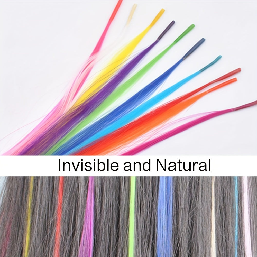Colorful Rainbow Hair Extensions I Tip Hair Pieces for Parties and Costumes