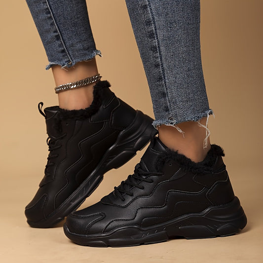 Women's Non-slip Medium Tube Snow Boots Thick Bottom Warm Sneakers