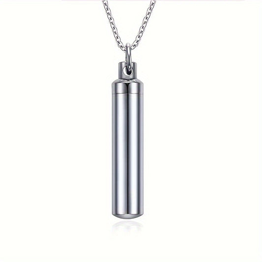 Memorial Cremation Urn Necklace in Stainless Steel - Keep Your Loved Ones Close