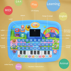 Interactive Kids Learning Tablet with LED Screen Alphabet Numbers Words & Music