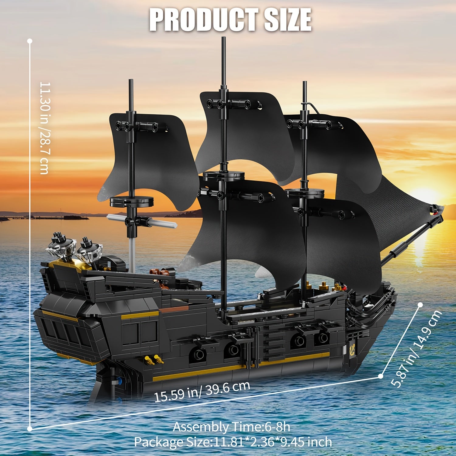 921pcs Sailboat Model Building Kit Desktop Decoration Christmas Birthday Gift