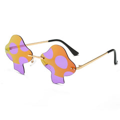 Y2K Mushroom Sunglasses UV400 Rimless Glasses