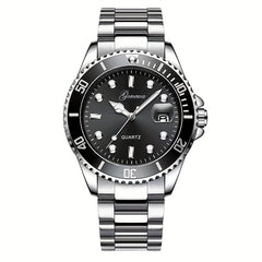 Men's Quartz Watch Luminous Calendar Steel Strap Wrist Watch
