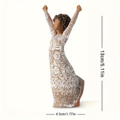 Hand Painted Dancing Girl Figure Statue Ornament
