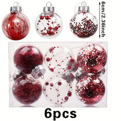 6pcs Christmas Tree Pendant Ball Family Party Decoration