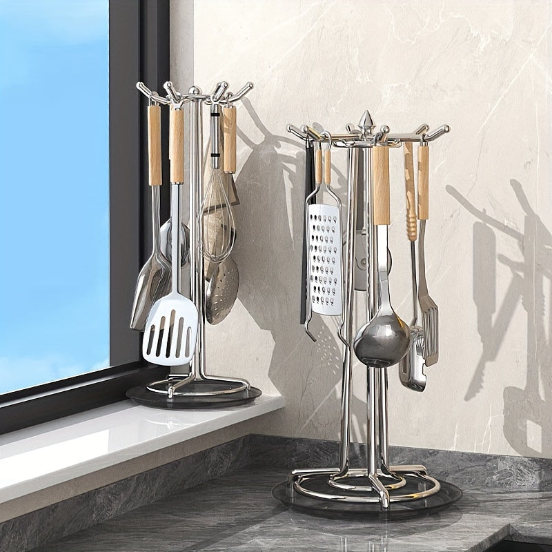 Kitchen Countertop Cooking Pot Spatula Spoon Hanging Rack