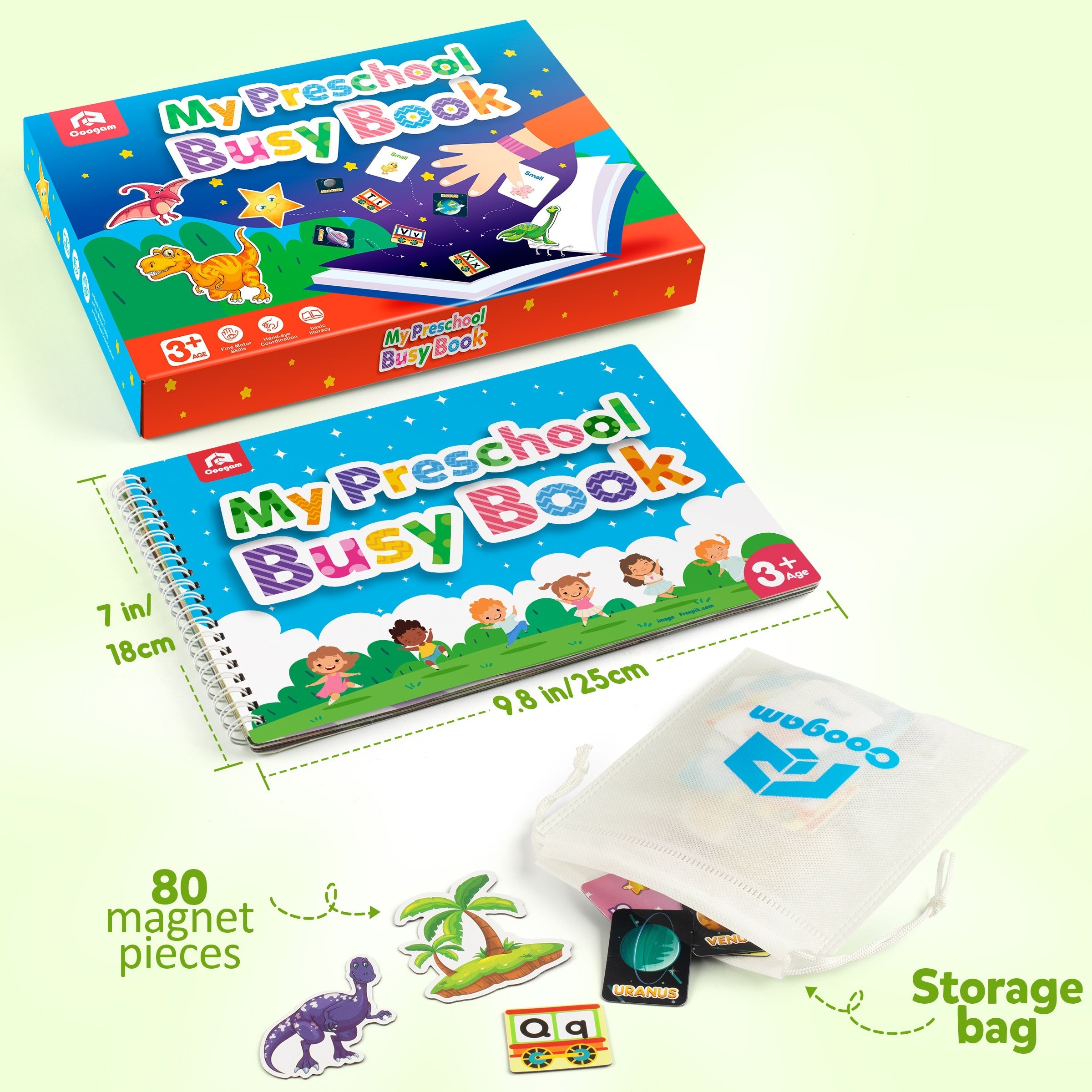Coogam Magnetic Busy Book Sensory Toy Learning Binder Quiet Book for Kids