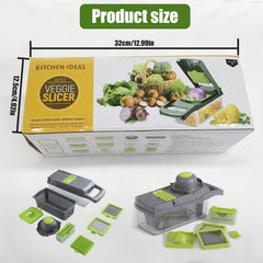 16pcs Veggie Chopper With Container 16 In 1 Adjustable Slicer blade