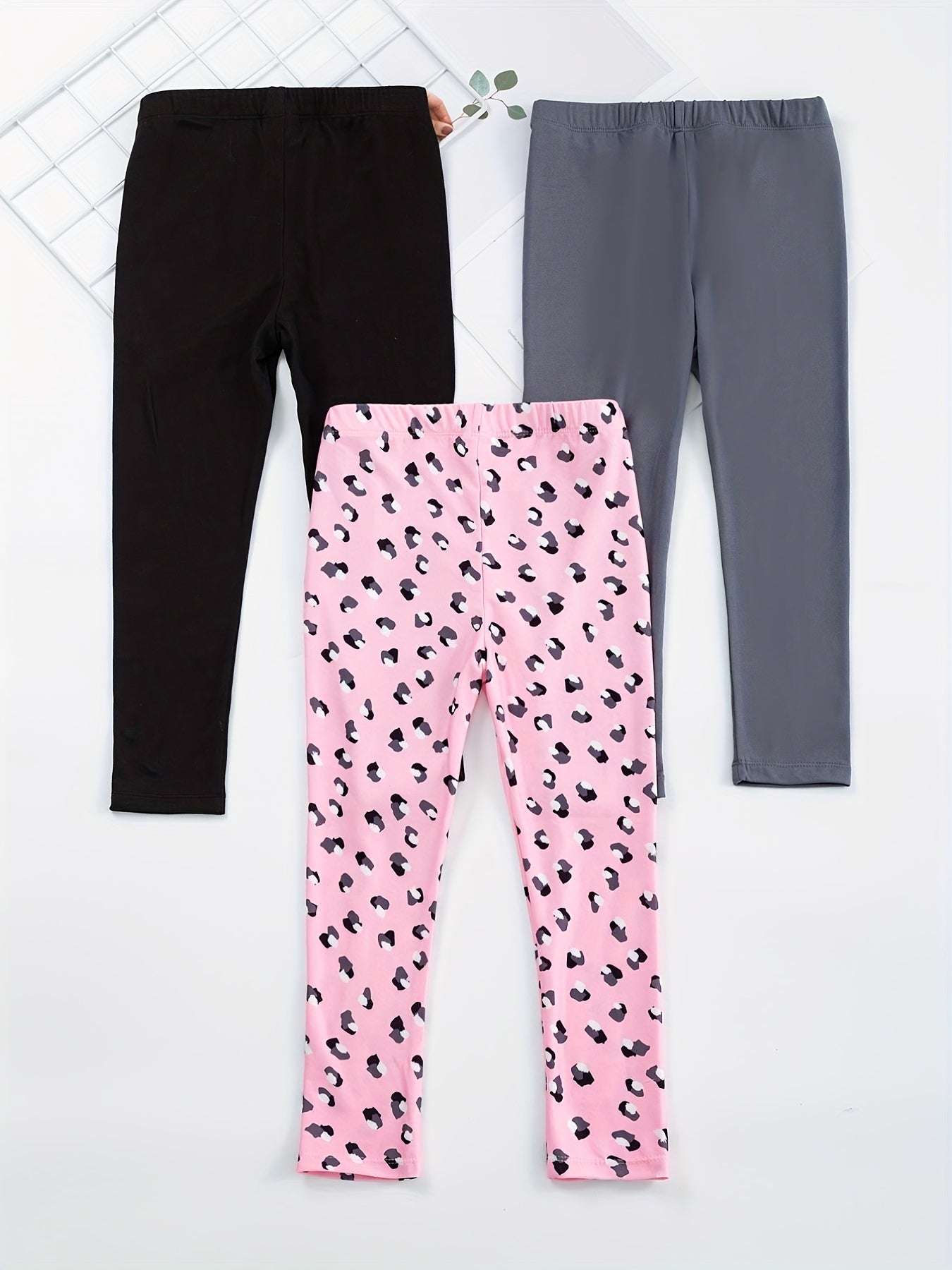 Girls' Stretch Casual Pants Leggings Set for Kids Outfit