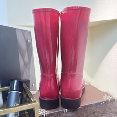 Women's Red Waterproof High Top Rain Boots