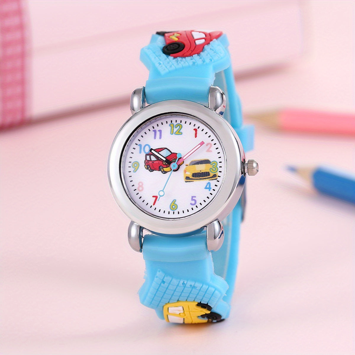 Teen Car Print Dial Quartz Watch For Gift Daily Life