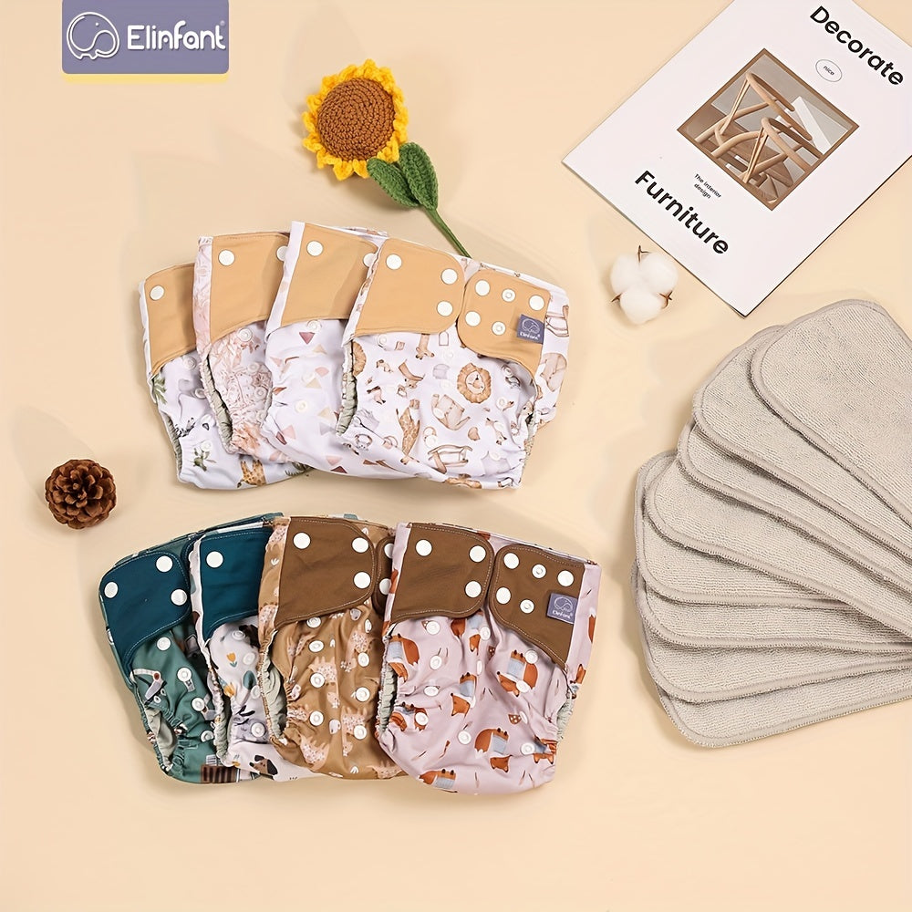 Soft Waterproof Cloth Diapers for Babies 3 15kg Adjustable Snap Breathable Mesh