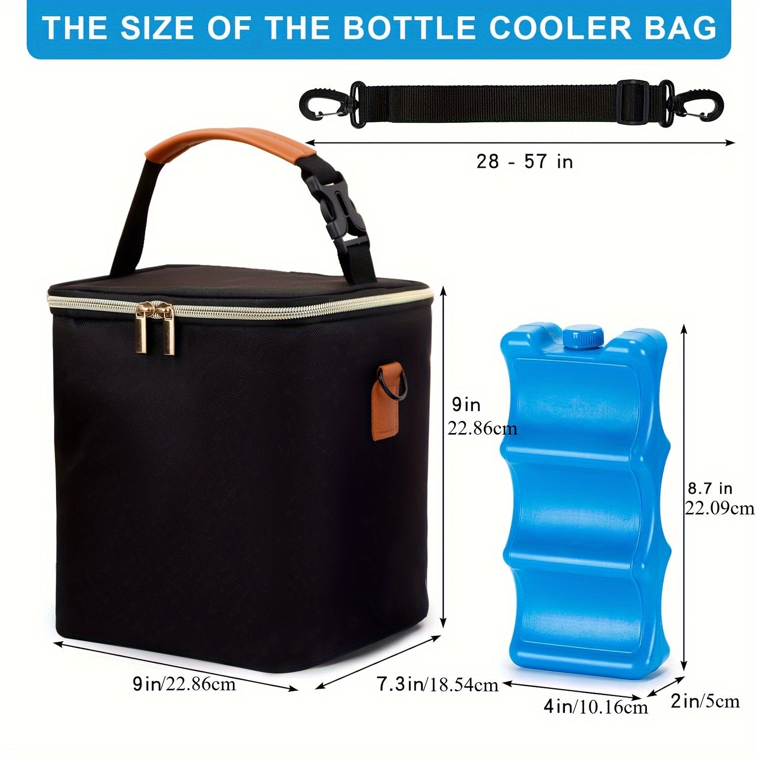 Breastmilk Cooler Bag with Ice Pack Leakproof Lining Insulated Lunch Carrier