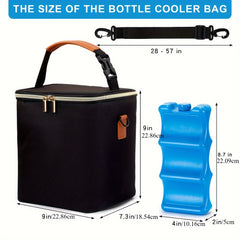 Breastmilk Cooler Bag with Ice Pack Leakproof Lining Insulated Lunch Carrier