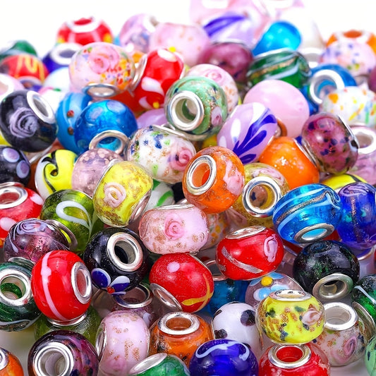 30-50-100pcs 15x11mm Large Hole Glass Bead Loose Bead DIY Jewelry Accessories