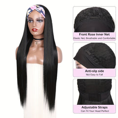 Long Straight Hair Headband Wig for Women
