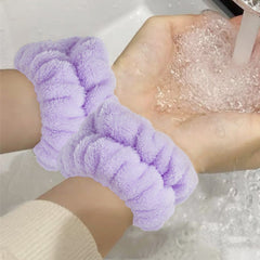 2pcs Microfiber Face Wash Bands - Absorbent Wrist Towels