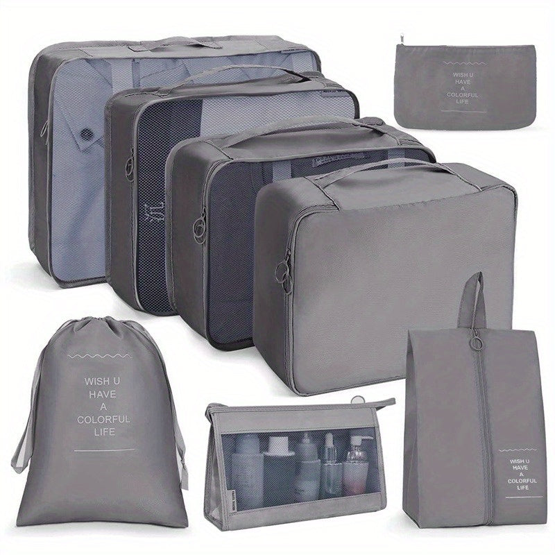 8Pcs Clothing Sorting Packaging Luggage Storage Bag Travel Toiletry Shoes Bag