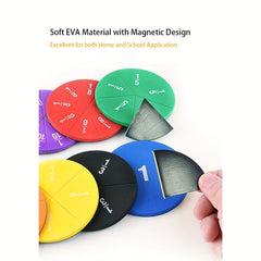 Colorful Magnetic Fraction Pie Math Learning Tool