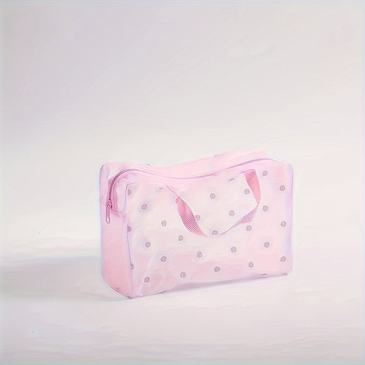 Floral Translucent Toiletry Bag Travel Storage