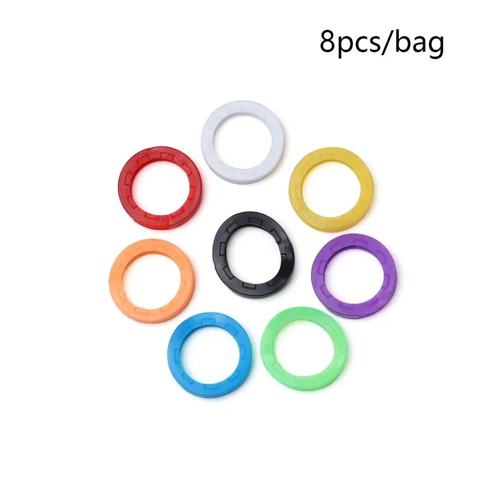 8pc/set Bag Organizer Elastic Key Case Topper Key Holder Keyring Rings
