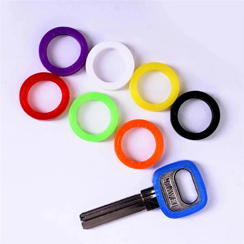 16pcs Mixed Hollow Rubber Key Covers Soft Silicone Locks Cap Elastic Toppe
