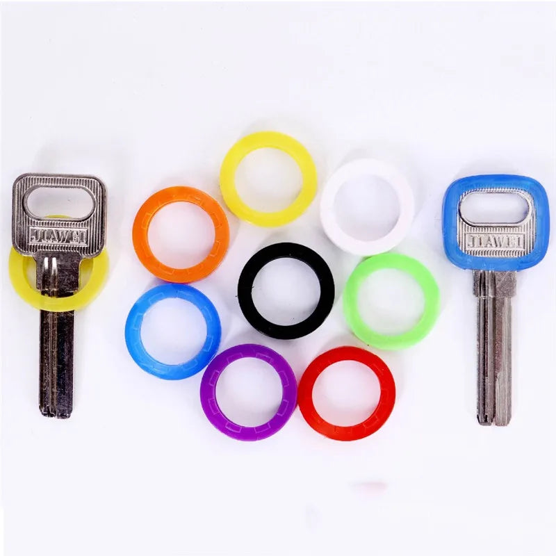 16pcs Mixed Hollow Rubber Key Covers Soft Silicone Locks Cap Elastic Toppe