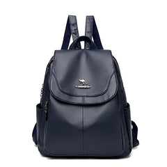 Vintage Soft Leather Backpack for Women Casual Travel Bagpack