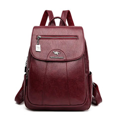 Vintage Soft Leather Backpack for Women Casual Travel Ladies Bagpack