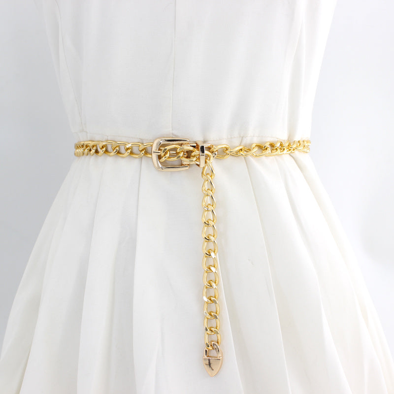 Women's Waist Chain Decorative Dress Belt Metal Chain Accessories