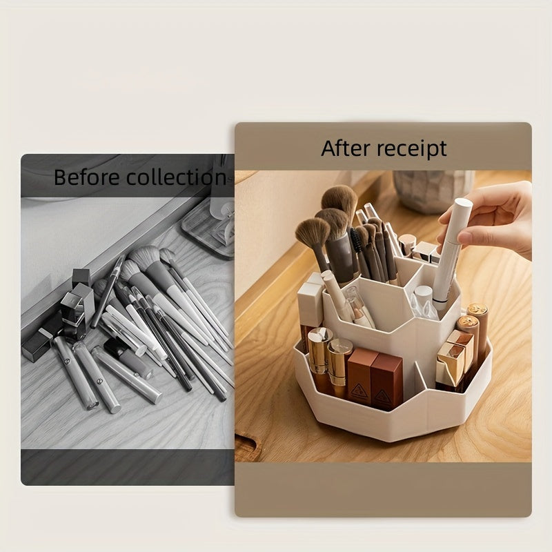 360 Rotating Cosmetic Organizer Box Makeup Brush Case Holder Lipstick Holder