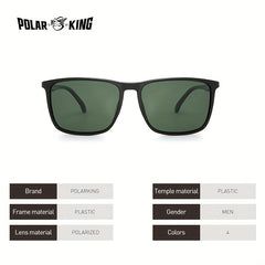 Men's Vintage Polarized Square Sunglasses UV Protection