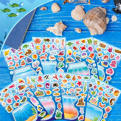 Summer Ocean Animals Aquarium Stickers - 24 Sheets