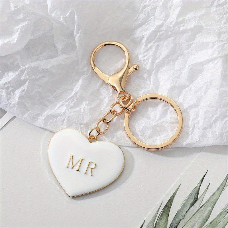 Love Alloy & Peach Heart Keychain Bag Pendant Men Jewelry Gift