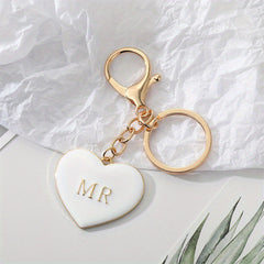 Love Alloy & Peach Heart Keychain Bag Pendant Men Jewelry Gift