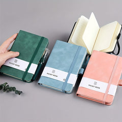Mini Pocket Notebook with Pen Holder A6 A7 A5 Sizes