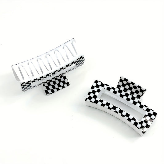 Plaid Pattern Hollow Hair Claw Shark Claw Hair Accessories