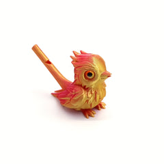 Colorful 3D Printed Whistling Bird Figurines with Realistic Eyes