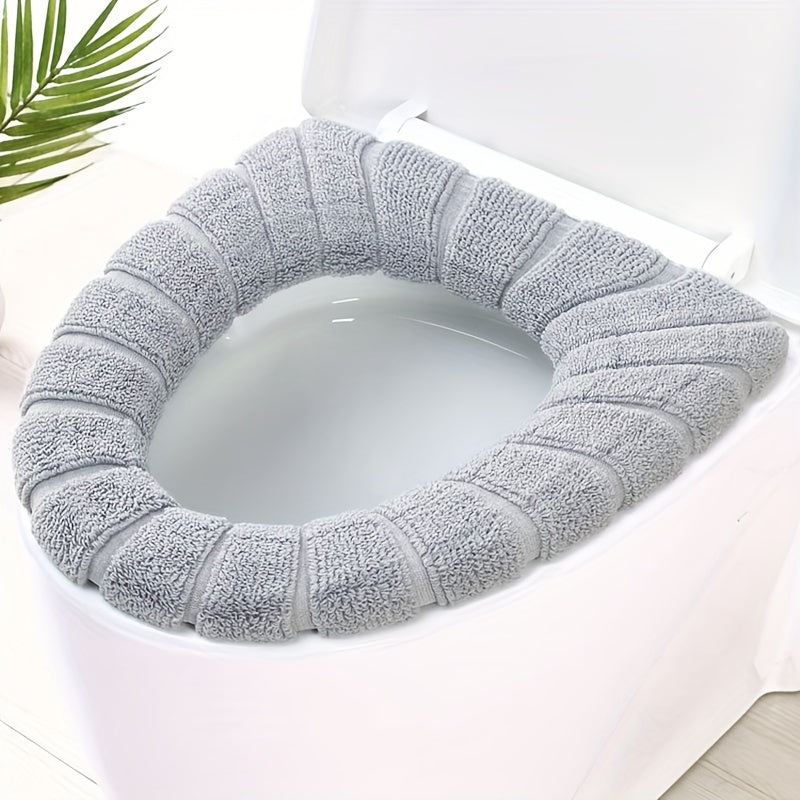 Winter Warm Knitted Toilet Seat Cushion Thickened Detachable Washable