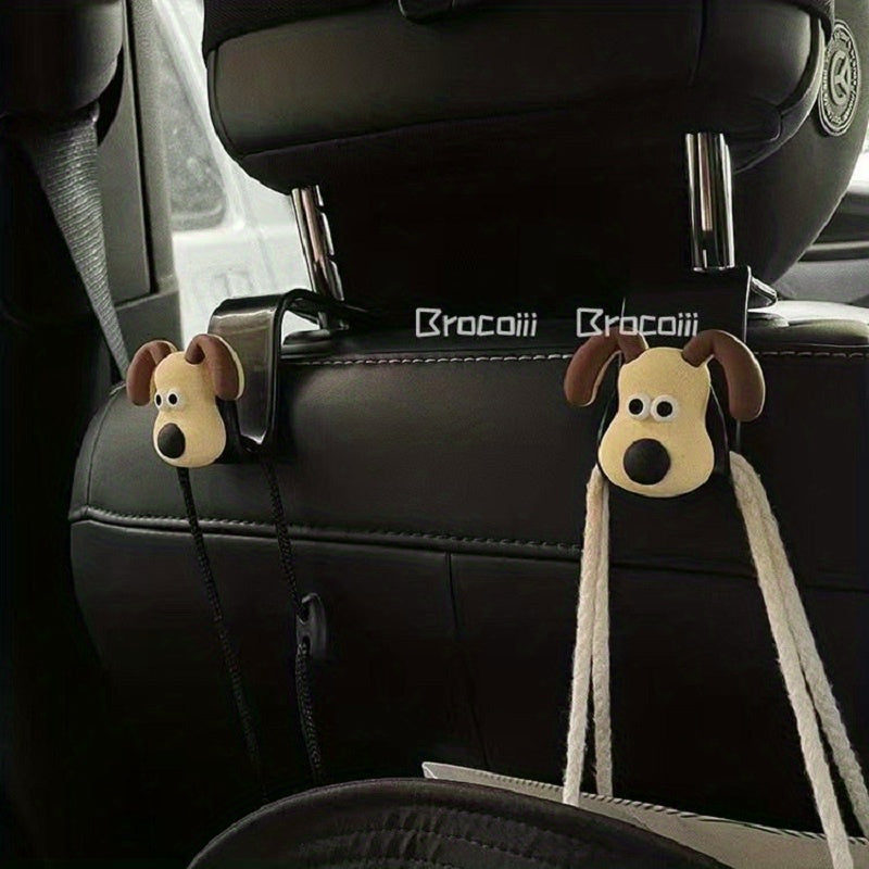 2pcs Cartoon Dog Car Hook Creative Multifunctional Decoration