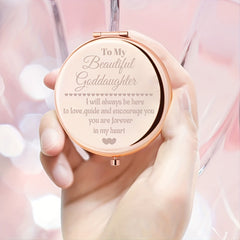 Compact Makeup Mirror for Goddaughter Birthday Wedding Graduation Travel Gift