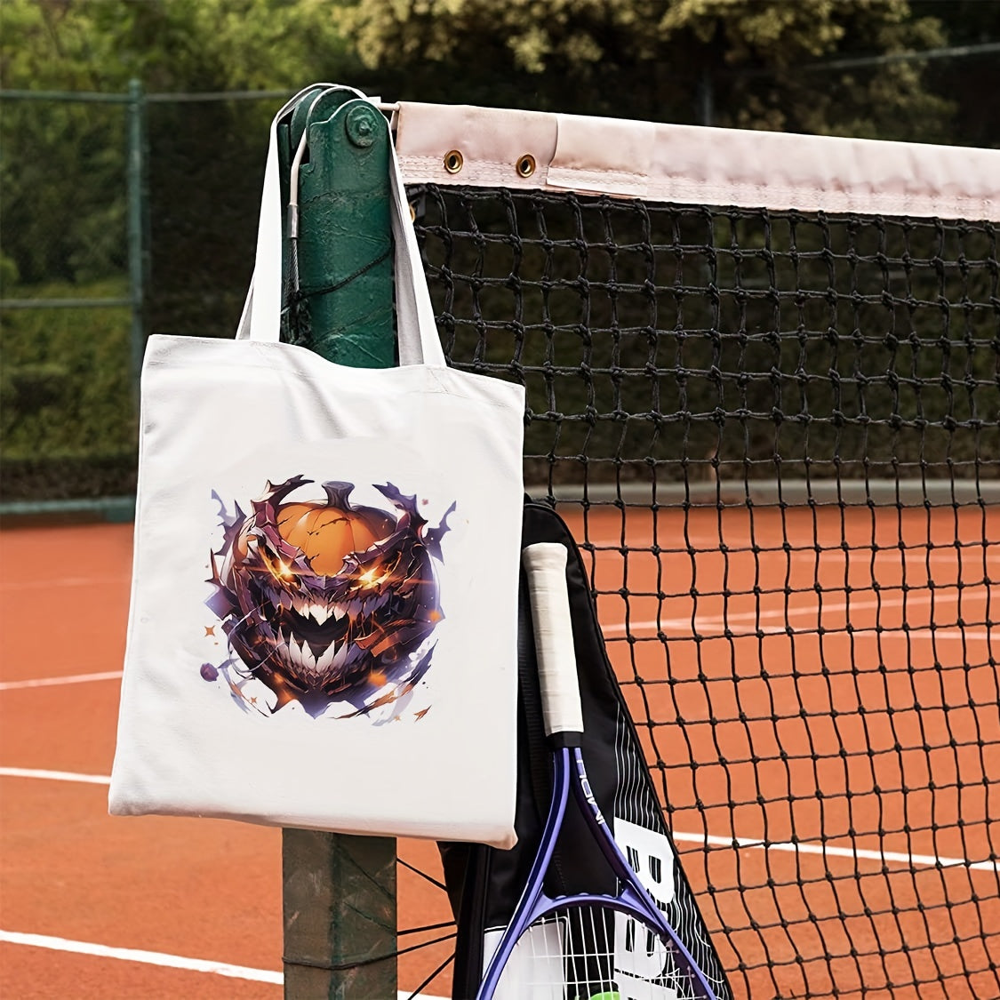 Halloween Pumpkin Pattern Canvas Bag Large Capacity