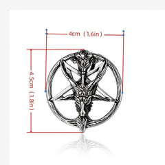 Satanic Temple Necklace Goat Head Inverted Pentagram Stainless Steel