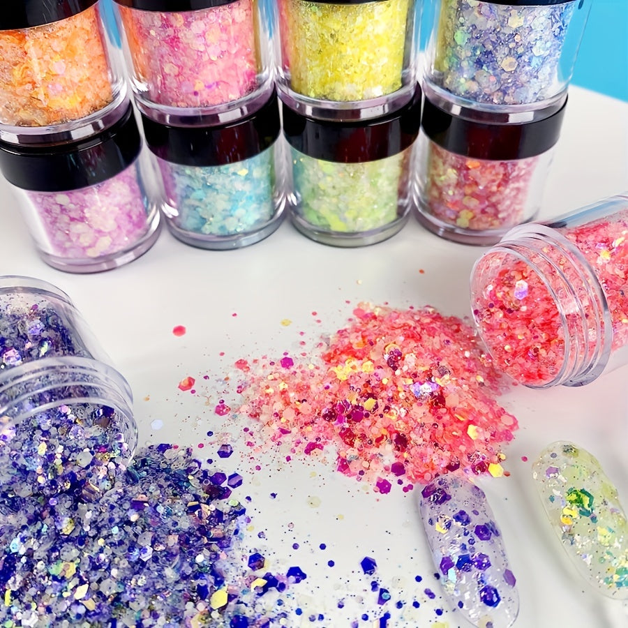 Glow in the Dark Chunky Glitter Sequins for Body Face Hair Nails
