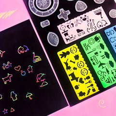 Magic Rainbow Scratch Paper Off Set Crafts Supplies for Kids