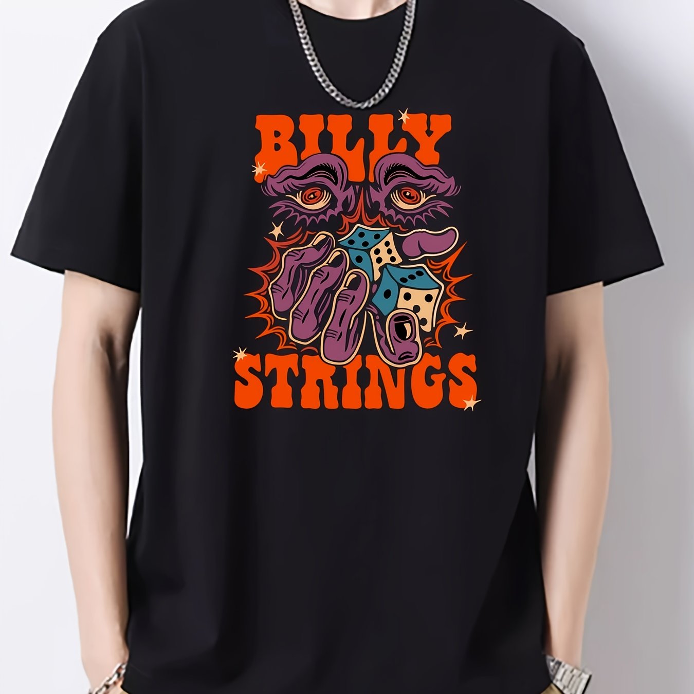 Men's Printed Slim Fit Short Sleeve T-shirt for Spring Summer